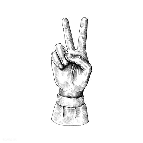 Sketched hand showing victory sign | premium image by rawpixel.com ...