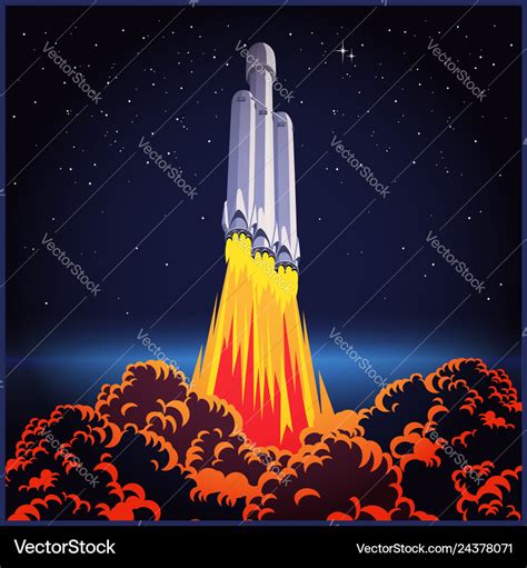 Space Rocket Launch Royalty Free Vector Image VectorStock