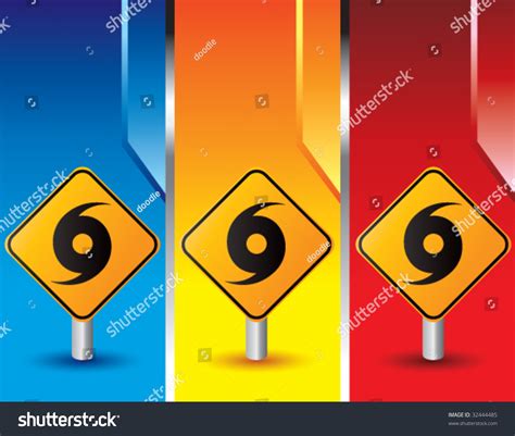 Hurricane Warning Signs On Colored Banners Stock Vector 32444485 ...