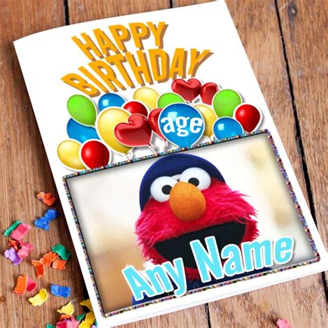 Elmo Sesame Street Personalised Birthday Card Fast St Class