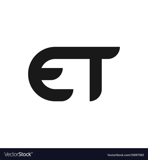 Et Letter Logo Design With Simple Style Royalty Free Vector