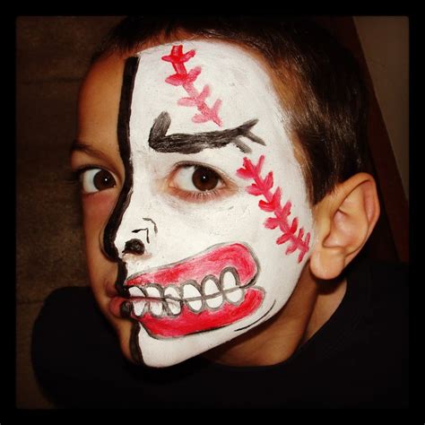 Baseball Face Painting Face Painting Face Halloween Face Makeup