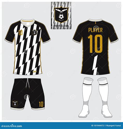 Soccer Jersey Or Football Kit Collection In Black And White Stripes