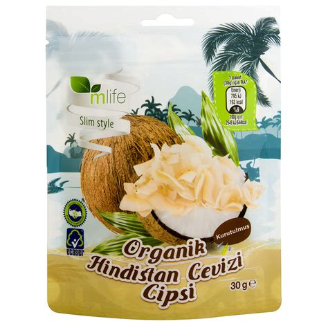 M Life Organik Hindistan Cevizi Cipsi 30G Migros