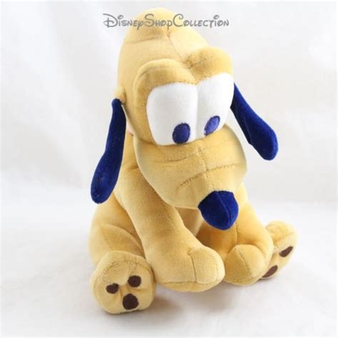 Plush Dog Pluto DISNEY Beige Collar Pink Blue Nose Sitting 22 cm...