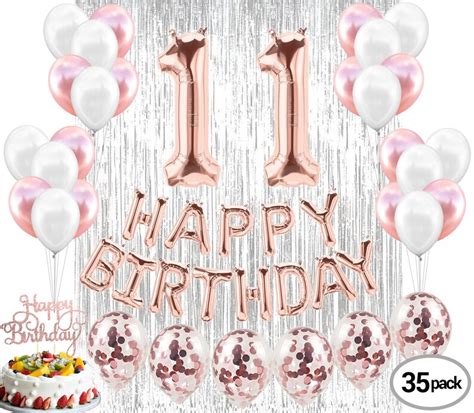 11th Birthday Decorations Party Supplies and Rose Gold Party - Etsy