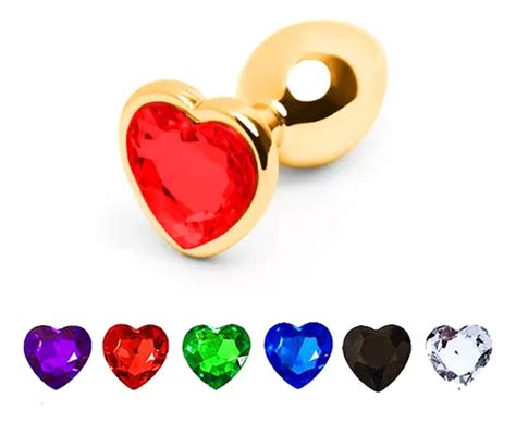 Joia Pug Anal Submissão Coração Em Aço Dourado Tamanho M Parcelamento sem juros