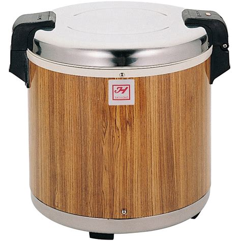 Thunder Group Sej21000 50 Cup Rice Warmer With Wood Grain Finish 120v