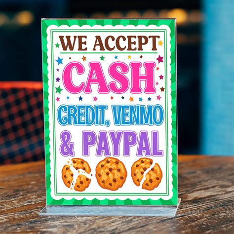 Printable We Accept Payments Sign Cash Credit Venmo Paypal - Etsy