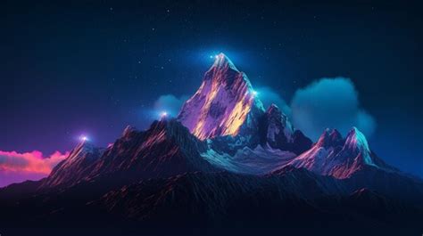 Premium AI Image | A mountain in the night sky