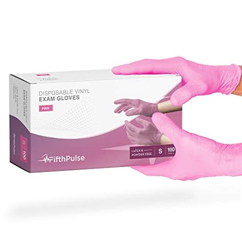 Snapklik Pink Vinyl Disposable Gloves Small 100 Pack Latex Free