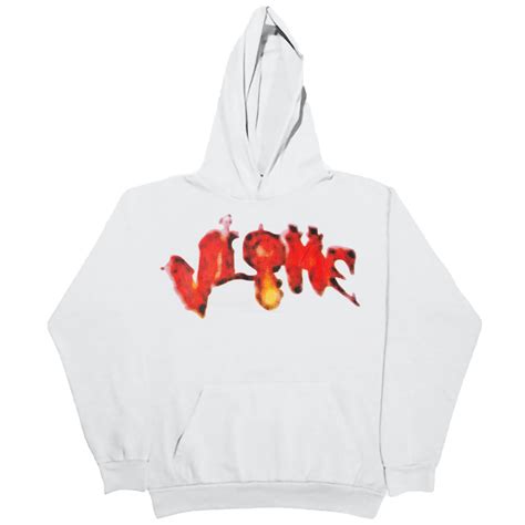 Vlone Hoodies Vlone Halloween Flaming Pumpkin Hoodie White Vl2309