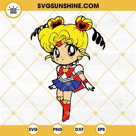 Sailor Moon SVG PNG DXF EPS, Baby Sailor Moon SVG, Anime Girl SVG