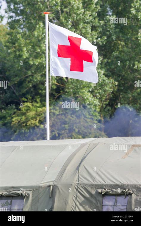 Red cross flag Stock Photo - Alamy