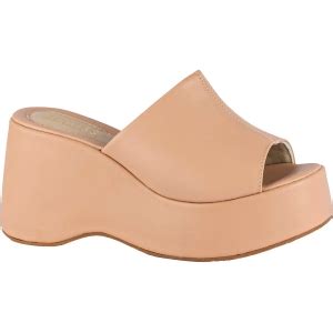 Tamanco Feminino Plataforma Anabela Blogueira Salto Grosso Val Nude Lumiss