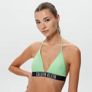 Calvin Klein Triangle Rp Kadın Yeşil Bikini Üstü Bikini Mayo