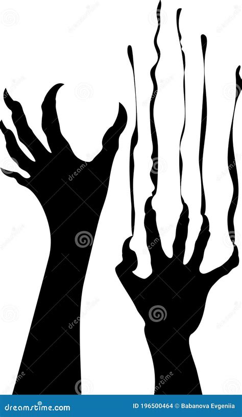 Zombie Hands Scratching the Wall, Vector Illustration Stock Illustration - Illustration of ...