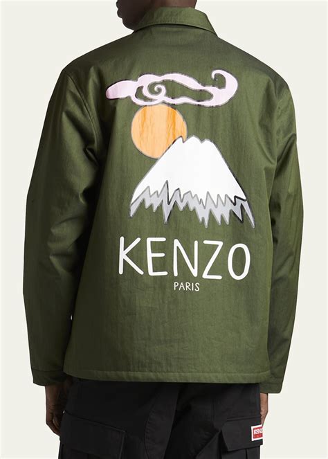 Kenzo Mens Eiffel Tower Mount Fuji Coach Jacket Bergdorf Goodman