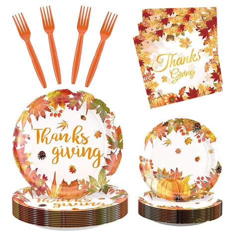 Thanksgiving Paper Plates Fall TSF6 Leaves Themed Heavy Duty Dinner