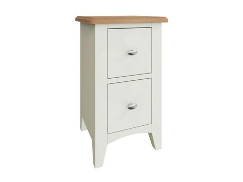 Kenmore Patterdale White And Oak 2 Drawer Small Bedside Table Assembled