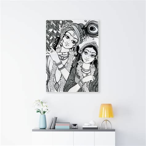 Radha Krishna Line Art