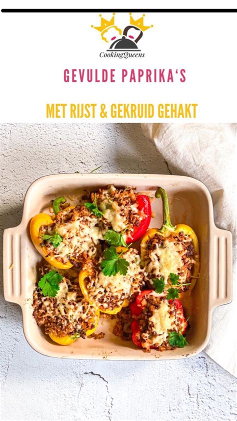 Gevulde Paprika S Met Gehakt CookingQueens Recept Gevulde Paprika