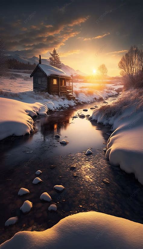 Winter Sunrise Snow Background Wallpaper Image For Free Download - Pngtree