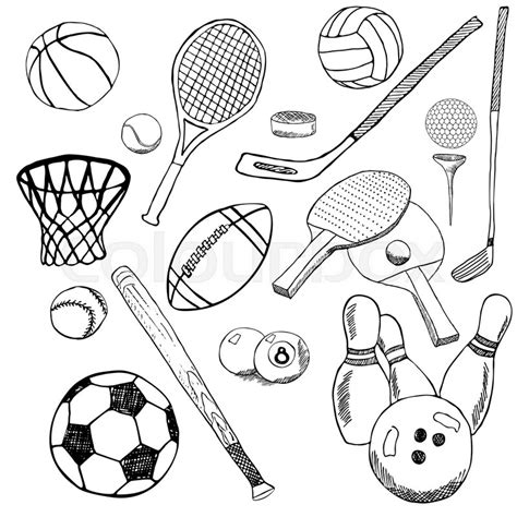 Drawing Of Sports Equipment