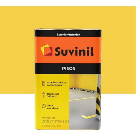 Tinta Acr Lica Piso Suvinil Premium Fosco Lt Amarelo Demar