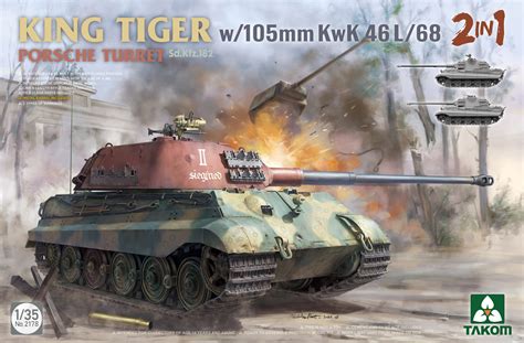 King Tiger Sd.Kfz. 182 Porsche Turret w/105mm KwK 46 L/68 2 in 1 | HLJ.com