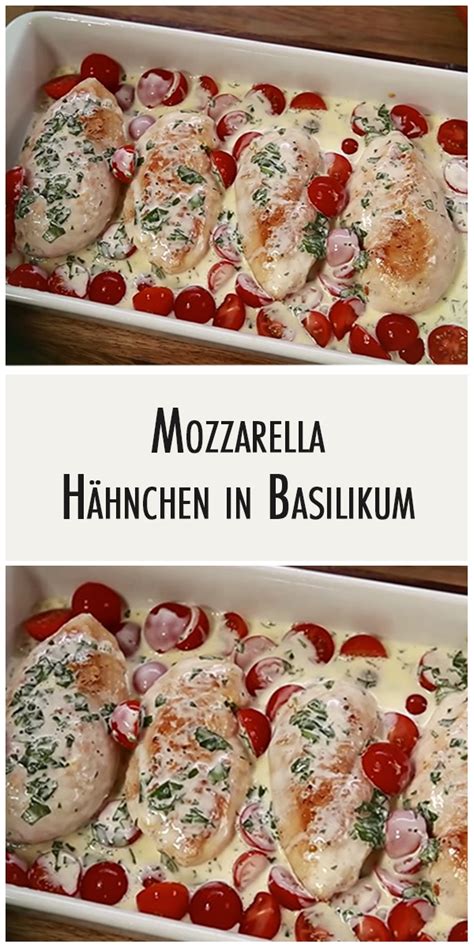 Mozzarella Hähnchen in Basilikum