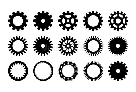 Different Gear Shapes Stock Vector Illustration Of Collection