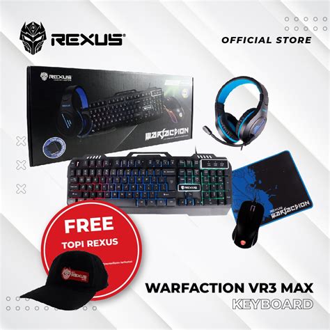 Keyboard Mouse Headset Gaming Rexus Vr Vr Warfaction Max Shopee