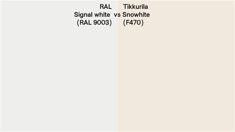 RAL Signal White RAL 9003 Vs Tikkurila Snowhite F470 Side By Side