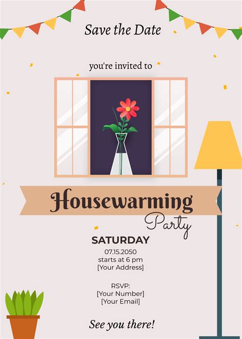 Housewarming Save The Date Invitation Template Edit Online And Download