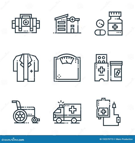 Pictogrammen Voor Medische Diensten Lineaire Set Kwaliteitsvectorset