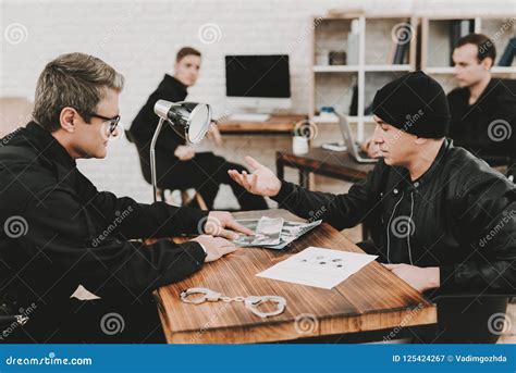 Detainee Questioning In Police Department Office Stock Image Image