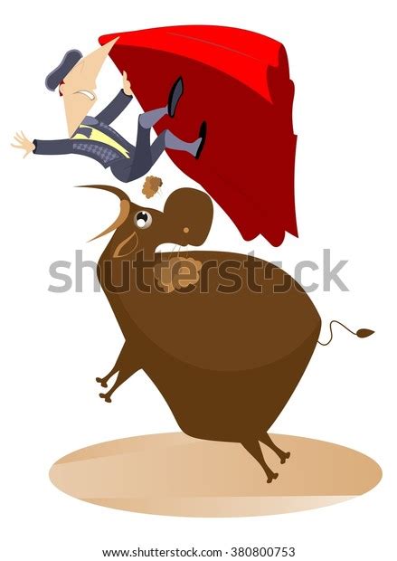 bull fighting cartoon   royalty  licensable stock