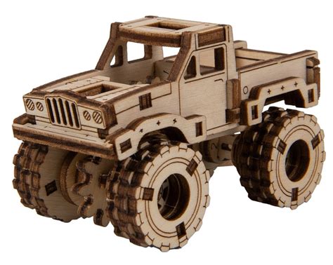 Drewniane Puzzle D Wooden City Superfast Samoch D Monster Truck