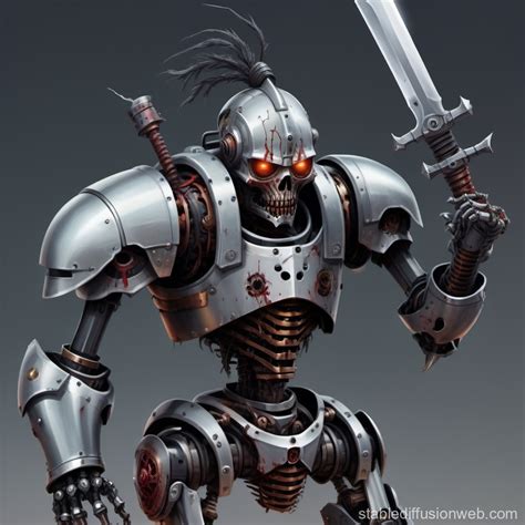 Robotic Zombie Knight Saga | Stable Diffusion Online