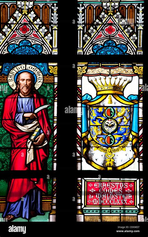 Prague St Vitus Cathedral Stained Glass Window St Bartholomew