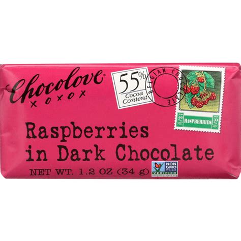 Chocolove Xoxox Premium Chocolate Bar Dark Chocolate Raspberries