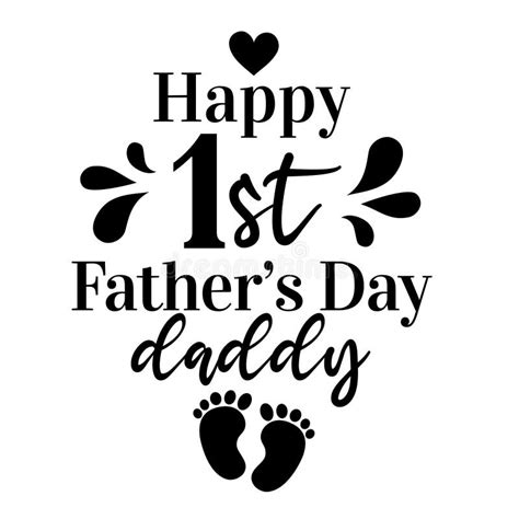 Happy First Father`s Day Vector Design Stock Vector Illustration Of