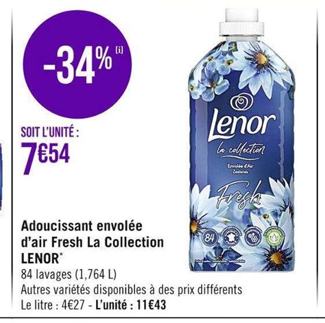 Promo Lenor adoucissant envolée dair fresh la collection chez