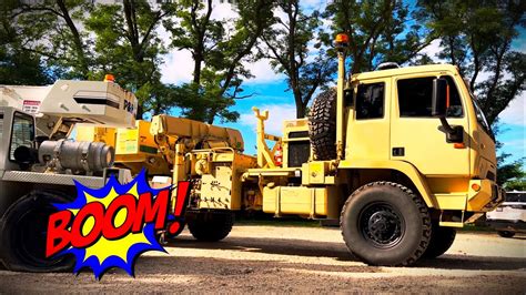 Crane Tire Explosion! Military Wrecker Recovery M1089A1 - YouTube