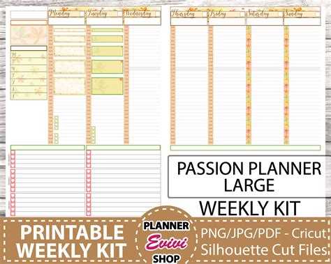 Passion Planner Large Printable Weekly Kit Autumn Printable Etsy Passion Planner Free