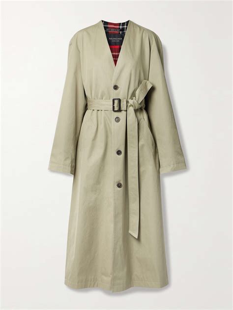 Balenciaga Oversized Belted Cotton Drill Trench Coat Net A Porter