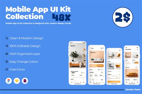 Mobile App UI Kit Collection