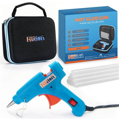 Craft Fusion Hot Glue Gun Kit With Case W Mini Hot Glue Gun Set And Small Glue Sticks