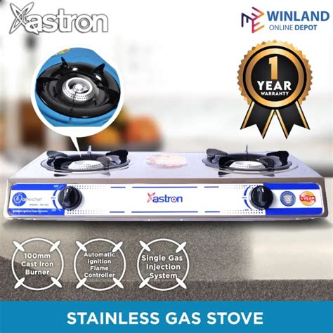 Astron By Winland Heavy Duty Double Burner Gas Stove Stainless Body